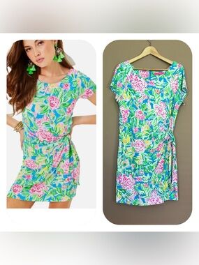{Lilly Pulitzer} Bryson Skirted Romper in Multi Grove Garden - Womens XL